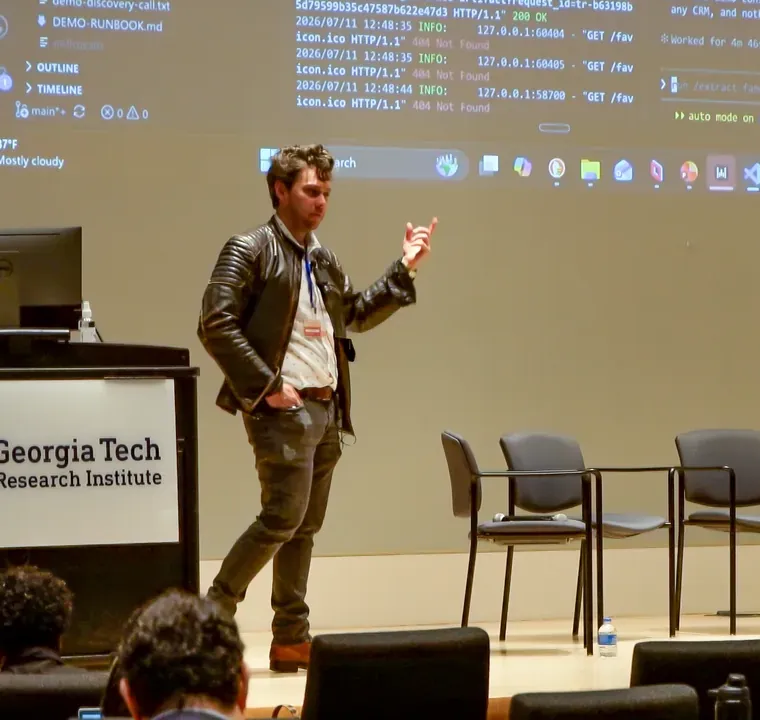 Tyler Sztuka teaching at a Claude Community workshop at Georgia Tech Research Institute